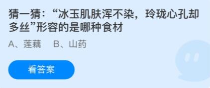 蚂蚁庄园:猜一猜:“冰玉肌肤浑不染,玲珑心孔却多丝”形容的是哪种食材?
